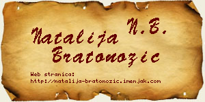Natalija Bratonožić vizit kartica